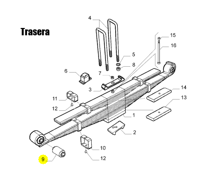 PAR BUJE BALLESTA DELANTERA Y TRASERA IVECO VERTIS 90V16