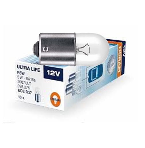 BOMBILLO 5W MEDIANO UN CONTACTO 12 Volts. BA15s OSRAM
