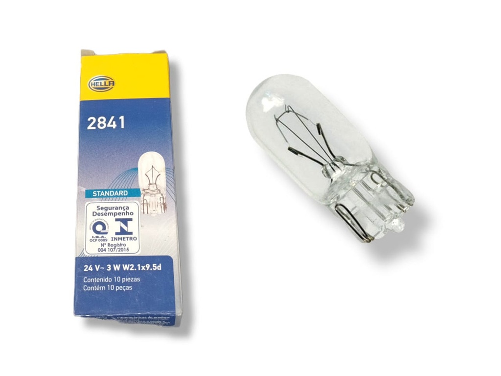 BOMBILLO TIPO MUELA 2825 24 Voltios 5 Watts BASE T10 WEDGE HELLA