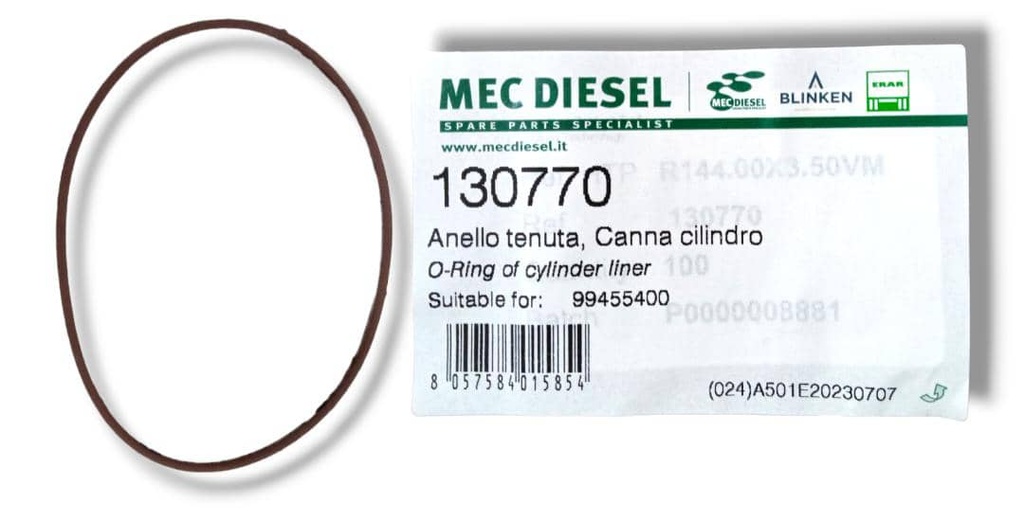 SELLO CAMISA CILINDRO O-RING 145x152x3,53mm IVECO STRALIS / TRAKKER 99455400 lleva 6