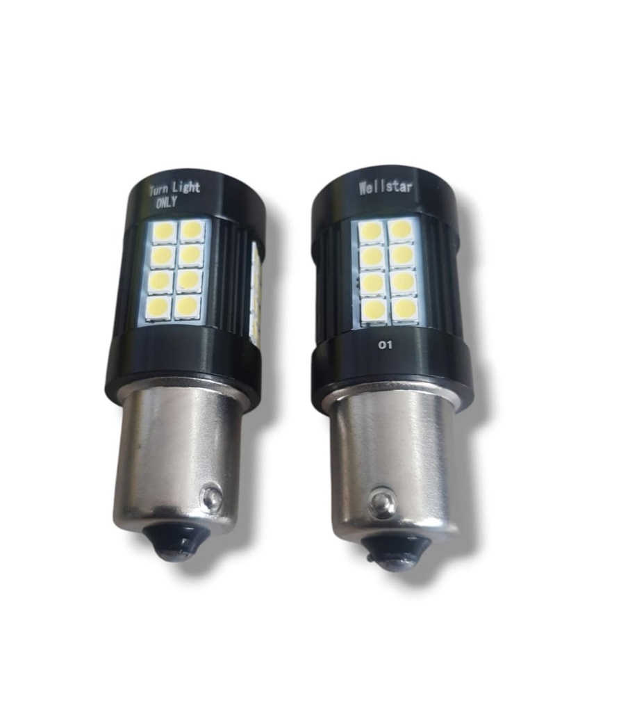 PAR BOMBILLO UN CONTACTO GRANDE LED BAU15 BLANCO.