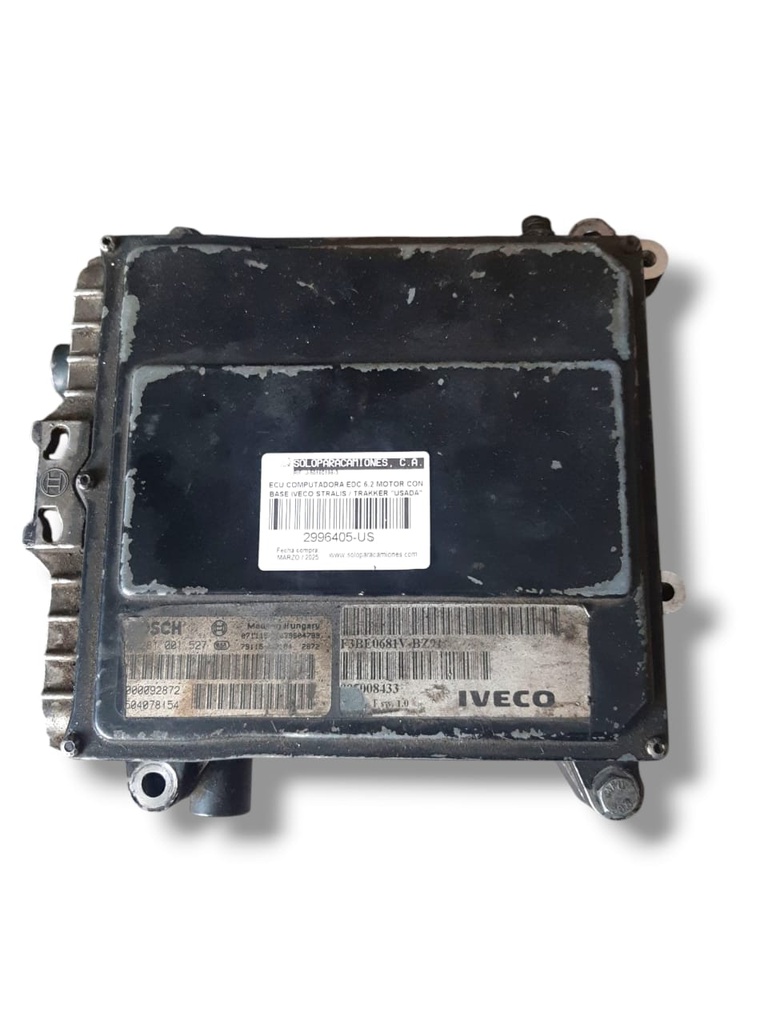 ECU COMPUTADORA EDC 6.2 MOTOR CON BASE IVECO STRALIS / TRAKKER "USADA"