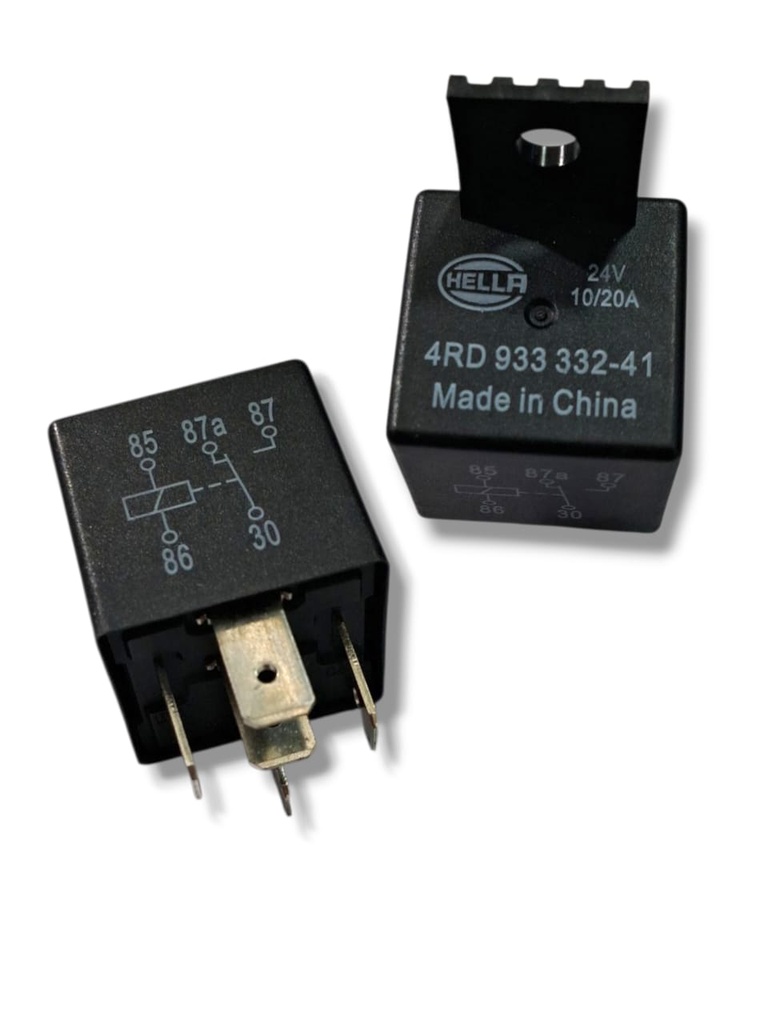 RELE 4 POLOS 24 Volts. 20 Amps. CON SOPORTE SPDT