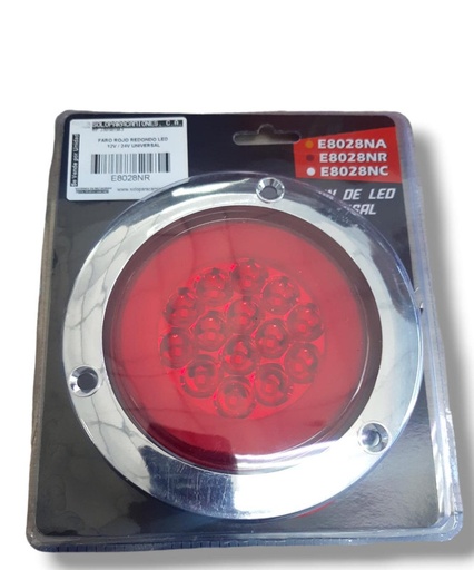 [E8028NR] FARO ROJO REDONDO LED 12V / 24V UNIVERSAL