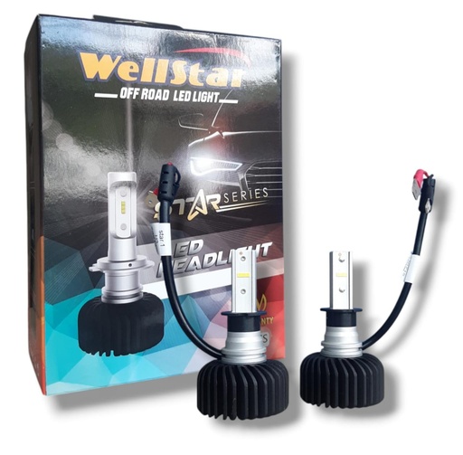 [ST1-H3] PAR BOMBILLO HALOGENO H3 LED 20Watts. LUZ BLANCA STAR SERIE 1 IVECO EURO TECH NEBLINEROS
