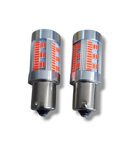 [1156-R] PAR BOMBILLO UN CONTACTO GRANDE LED 1156 ROJO