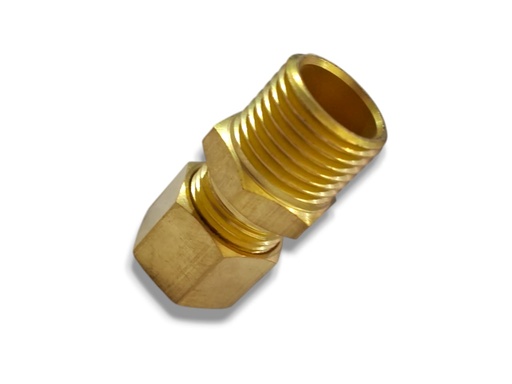 [B6810MM-16MMBR] CONEXION BRONCE COMPRESION x ROSCA  MILIMETRICA 10mm. x 16mm.