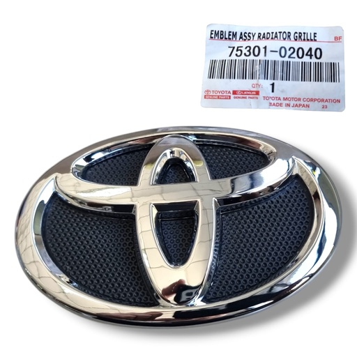[75301-02040] EMBLEMA DE FABRICA FRONTAL PARRILLA TOYOTA COROLLA