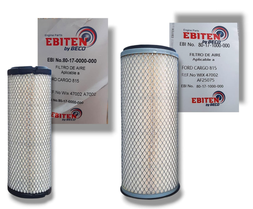 [80-17-1000-000] FILTRO DE AIRE PRIMARIO Y SECUNDARIO MOTOR FORD CARGO 815